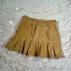 Hollister 2000s Corduroy Pleated Preppy Y2K Nostalgic‎ Grunge Indie Mini Skirt